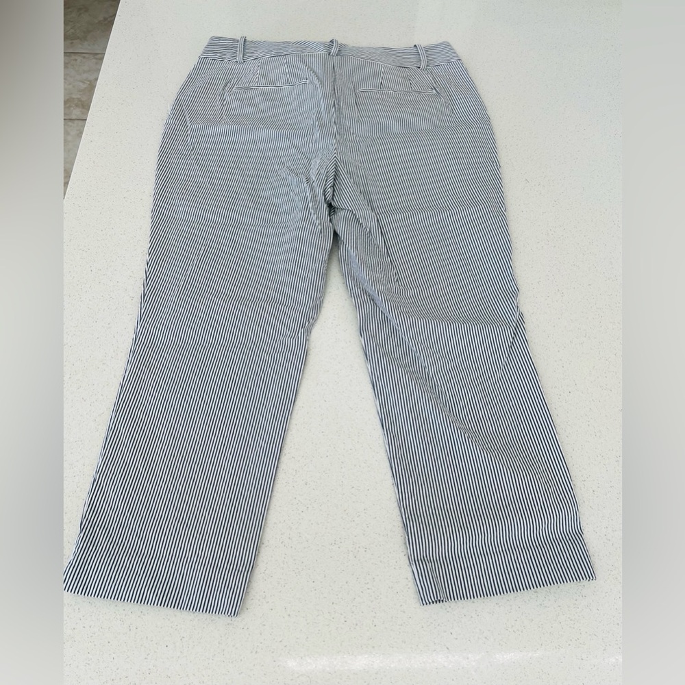 Ann Taylor Women's Navy and White Striped Pants